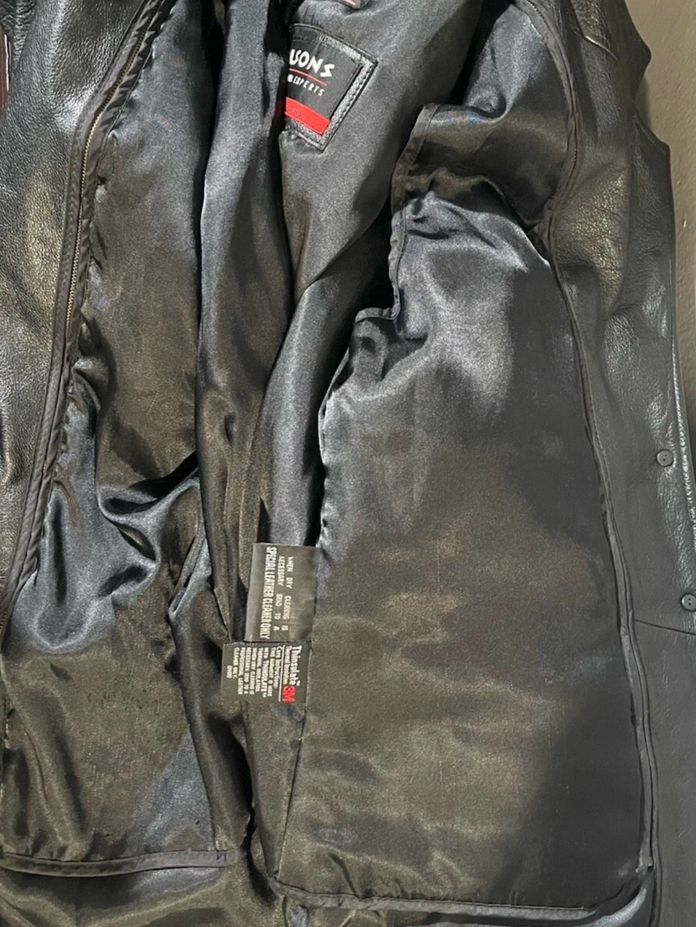 Wilsons Thinsulate Ultra Women Medium Black Leather Jacket Coat Belted Insulated - Picture 14 of 14
